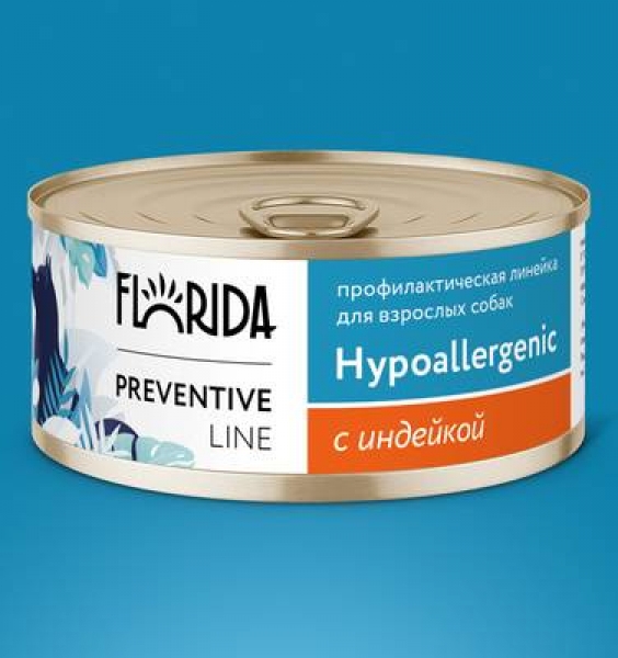 Florida Preventive Line консервы Hypoallergenic для собак "Гипоаллергенные" с индейкой